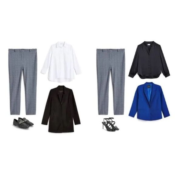 Theory CL Slim Cropped Pant in Printed Performance Knit Gray Multi Size 4 - Picture 12 of 12